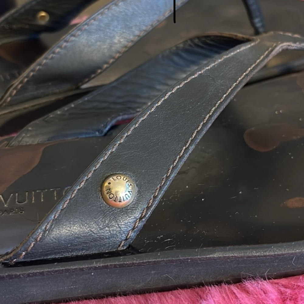 Louis Vuitton Black and Brown Men's sandals   100 percent Authentic